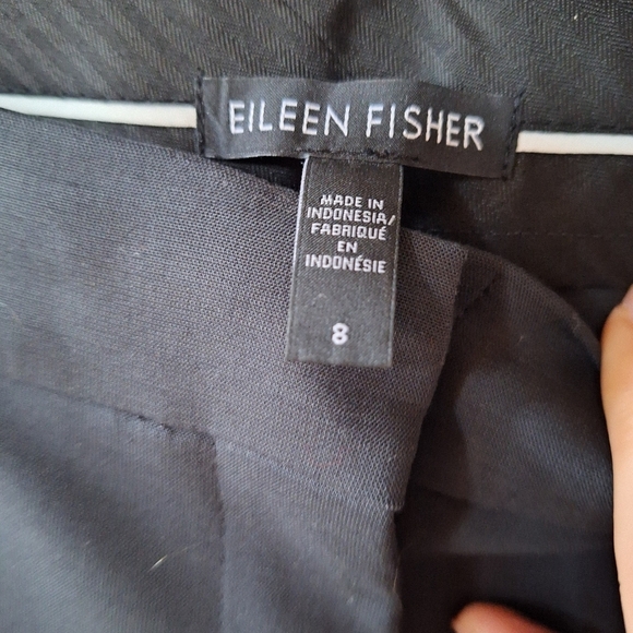 Eileen Fisher Womens Casual Ankle Zip/Button Trouser Pants. Black/Gray Size 8 - Picture 2 of 8